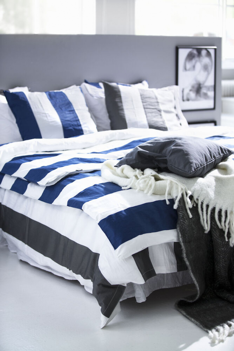 Kosta Linnewäfveri Fjällbacka Satin 2-pakning, Navy Kosta Linnewäfveri Fjällbacka Satin 2-pakning, Navy