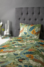 Kosta Linnewäfveri Stormhagen sengesett i sateng, grønn