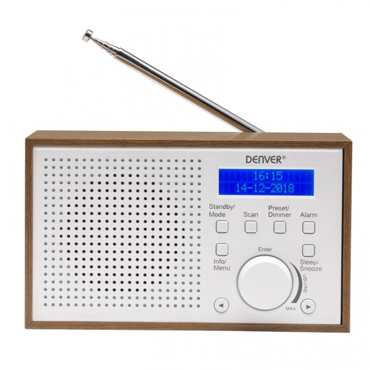 Denver FM/DAB+ Radio Wood/White Denver FM/DAB+ Radio Wood/White