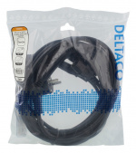 DELTACO apparat Y-kabel, 3-veis CEE 7/7-3xIEC C13, 1m+2m, svart