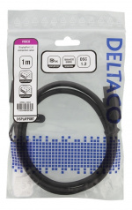 DELTACO DisplayPort-kabel, DP 1.4, 7680 x 4320 i 60 Hz, 1 m, svart