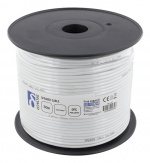 DELTACO høyttalerkabel, 2x2,5mm2, ukontaktert, ren kobber, 50m, hvit