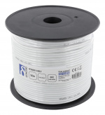 DELTACO høyttalerkabel, 2x2,5mm2, ukontaktert, ren kobber, 50m, hvit