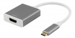 DELTACO USB-C - HDMI, 4096x2160 60Hz, 0,2m, mellomgrå DELTACO USB-C - HDMI, 4096x2160 60Hz, 0,2m, mellomgrå