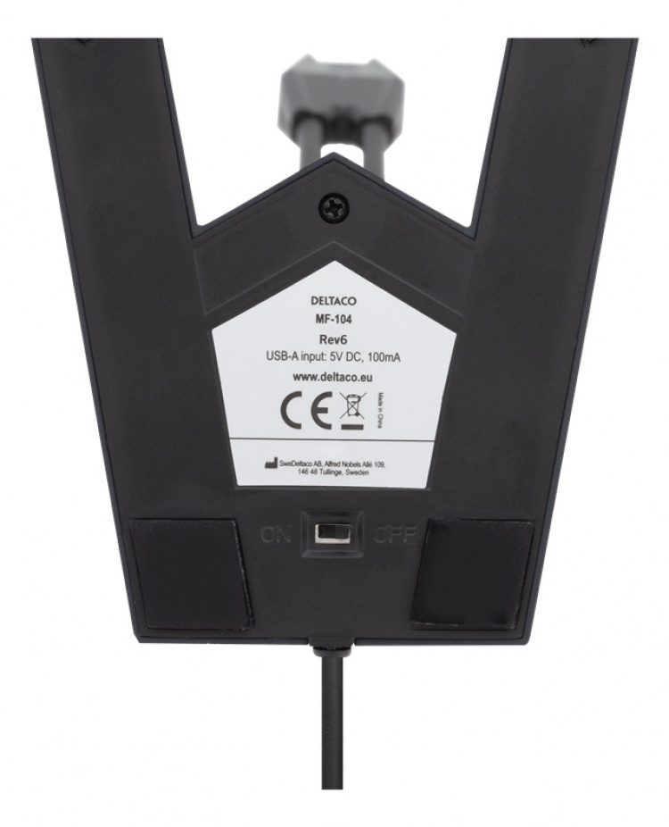 DELTACO USB-bordmikrofon, frekvensområde 100 Hz - 1 kHz DELTACO USB-bordmikrofon, frekvensområde 100 Hz - 1 kHz