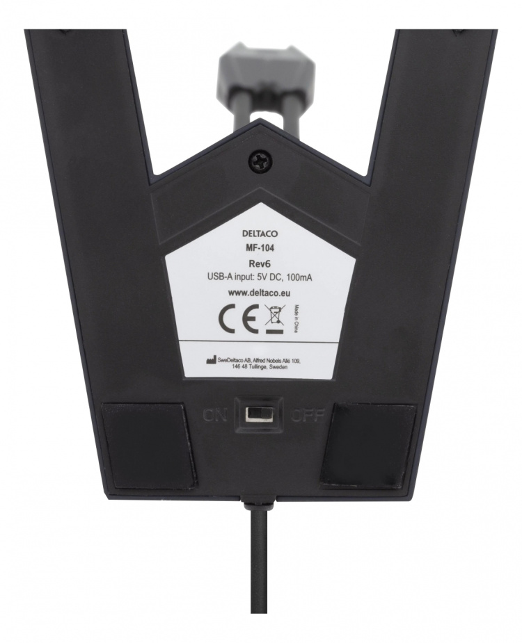 DELTACO USB-bordmikrofon, frekvensområde 100 Hz - 1 kHz DELTACO USB-bordmikrofon, frekvensområde 100 Hz - 1 kHz