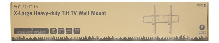 DELTACO Vippbart TV-veggbeslag, 60-100