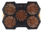 DELTACO GAMING Laptop-kjøler, 5x140mm vifter, 2x USB-A, svart/oransje DELTACO GAMING Laptop-kjøler, 5x140mm vifter, 2x USB-A, svart/oransje