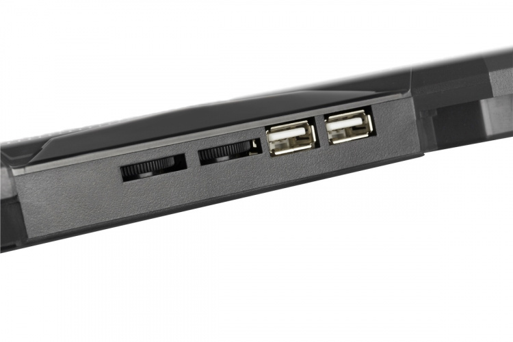 DELTACO GAMING Laptop-kjøler, 5x140mm vifter, 2x USB-A, svart/oransje DELTACO GAMING Laptop-kjøler, 5x140mm vifter, 2x USB-A, svart/oransje