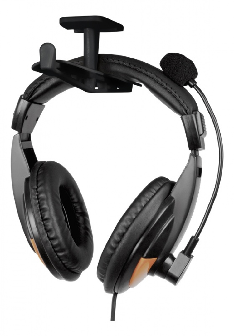 DELTACO GAMING hodetelefonoppheng for 2 hodesett, ABS-plast, svart