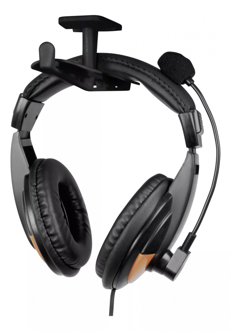 DELTACO GAMING hodetelefonoppheng for 2 hodesett, ABS-plast, svart