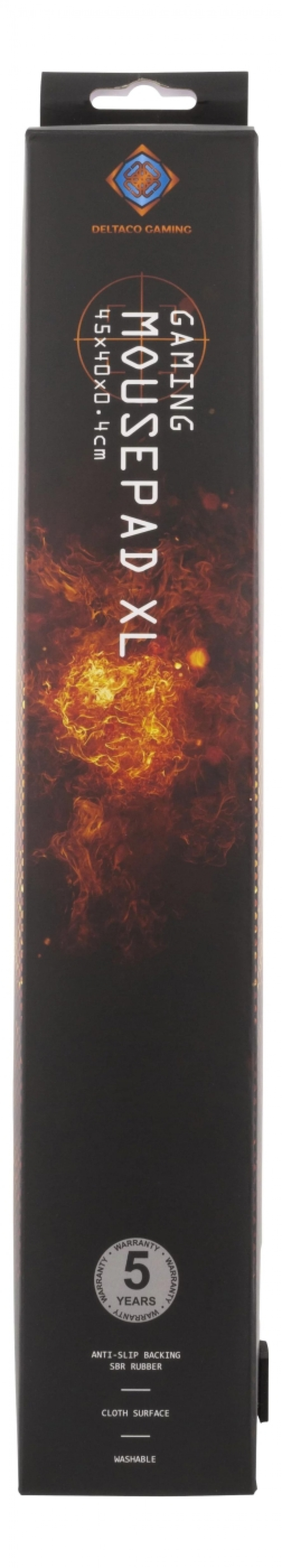 DELTACO GAMING musematte XL, 45x40cm, vaskbart stoff, svart