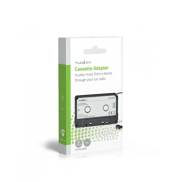 Nedis Bilstereo Aux Cassette Adapter | 3.5 mm | Kabellengde: 1.00 m | Sort Nedis Bilstereo Aux Cassette Adapter | 3.5 mm | Kabellengde: 1.00 m | Sort