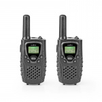 Nedis Walkie-Talkie Set | 2 håndsett | 8000 m | Antall frekvenskanaler: 8 | PTT / VOX | 150 min | Hodetelefonutgang | Sort