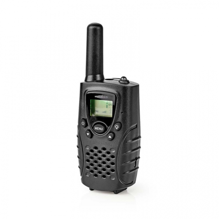 Nedis Walkie-Talkie Set | 2 håndsett | 8000 m | Antall frekvenskanaler: 8 | PTT / VOX | 150 min | Hodetelefonutgang | Sort