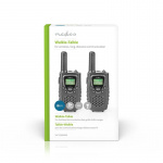 Nedis Walkie-Talkie Set | 2 håndsett | 8000 m | Antall frekvenskanaler: 8 | PTT / VOX | 150 min | Hodetelefonutgang | Sort