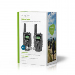 Nedis Walkie-Talkie Set | 2 håndsett | 8000 m | Antall frekvenskanaler: 8 | PTT / VOX | 150 min | Hodetelefonutgang | Sort