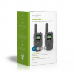 Nedis Walkie-Talkie Set | 2 håndsett | 8000 m | Antall frekvenskanaler: 8 | PTT / VOX | 150 min | Hodetelefonutgang | Sort