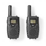 Nedis Walkie-Talkie Set | 2 håndsett | 8000 m | Antall frekvenskanaler: 8 | PTT / VOX | 150 min | Hodetelefonutgang | Sort