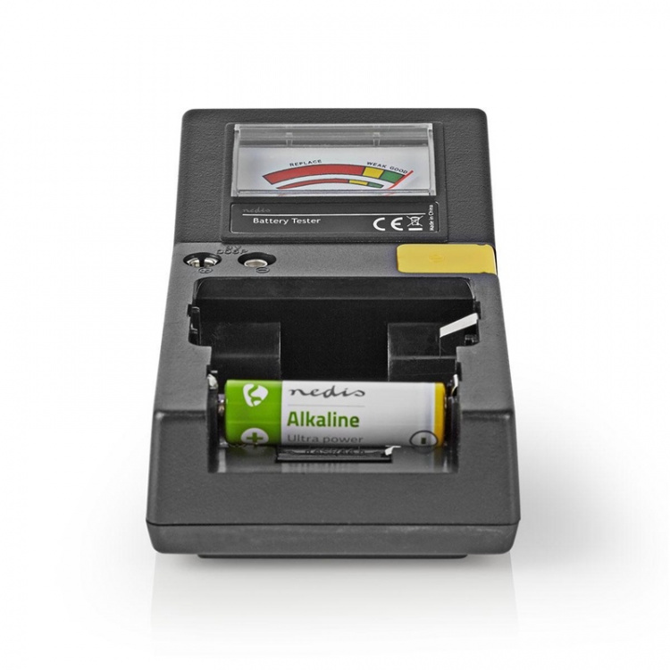 Nedis Battery Tester | 9V - AA - AAA - Button Cell - C - D | Sort