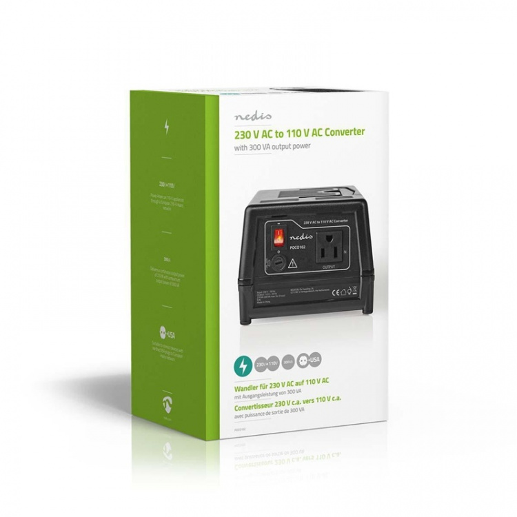 Nedis Strøm Converter | Nettstrøm drevet | 230 V AC 50 Hz | 270 W | Jordet kontakt | Sort