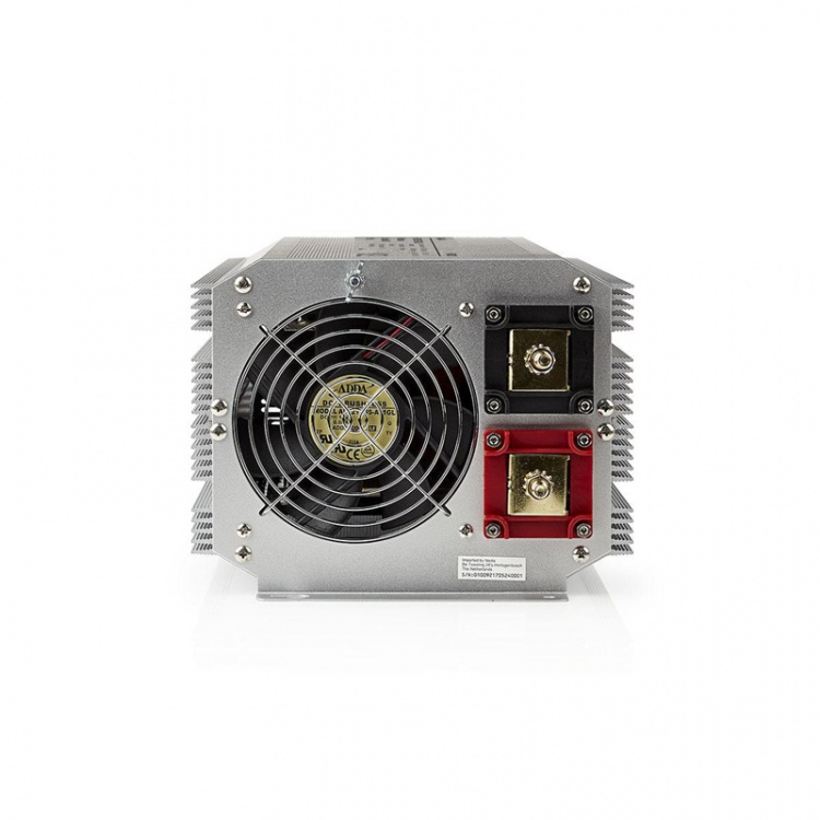 Nedis Power Inverter Modifisert sinusbølge | Inngangsspenning: 12 V DC | Enhetens strømuttak: Type F (CEE 7/3) | 230 V AC 50 Hz | 4000 W | Topp effekt: 8000 W | Skru Terminal | Sølv
