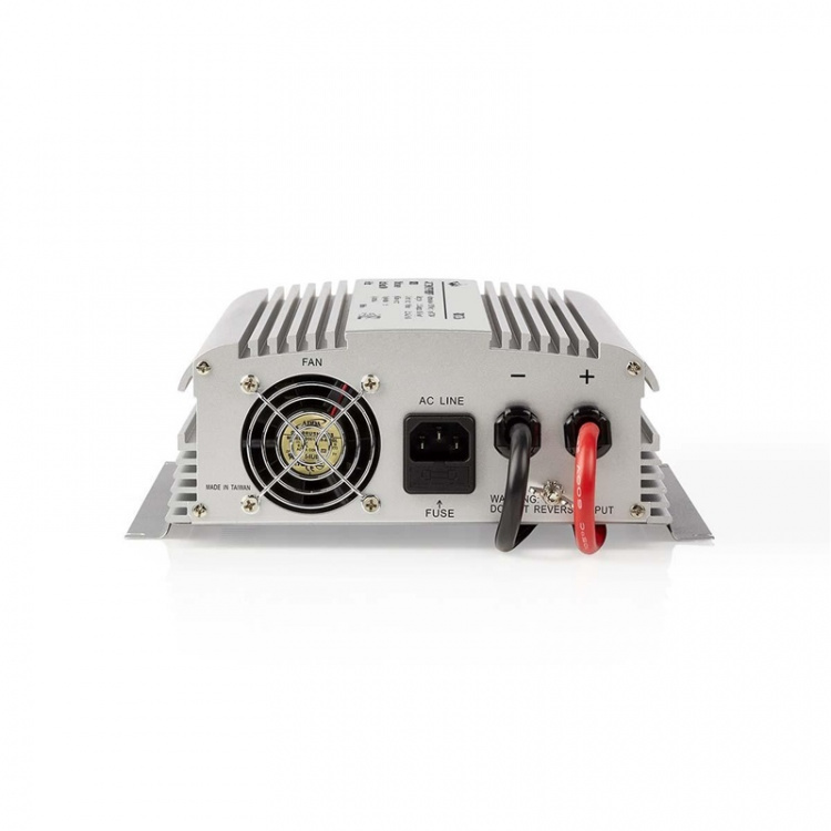 Power Inverter Modifisert sinusbølge | Inngangsspenning: 24 V DC | Enhetens strømuttak: 2 | 230 V AC 50 Hz | 1000 W | Topp effekt: 2400 W | Sokkeltype: F (CEE 7/3) | Batteriklemmer | Sølv