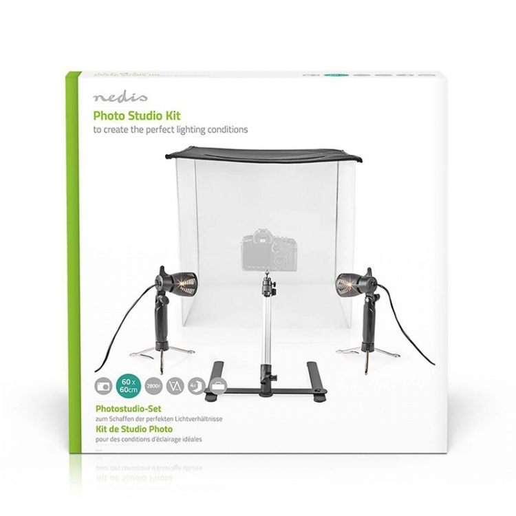 Nedis Photo Studio Kit | 400 lm | Brettbar | Bakgrunner inkludert | Reiseveske inkludert | Sort Nedis Photo Studio Kit | 400 lm | Brettbar | Bakgrunner inkludert | Reiseveske inkludert | Sort