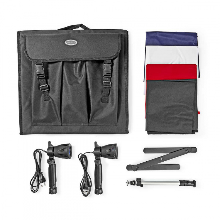 Nedis Photo Studio Kit | 400 lm | Brettbar | Bakgrunner inkludert | Reiseveske inkludert | Sort Nedis Photo Studio Kit | 400 lm | Brettbar | Bakgrunner inkludert | Reiseveske inkludert | Sort