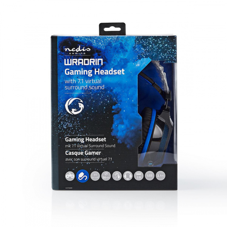 Nedis Gaming Headset | Over-Ear | Surround | USB Type-A | Bøyelig & Uttrekkbar Mikrofon | 2.10 m | Normal Lighting Nedis Gaming Headset | Over-Ear | Surround | USB Type-A | Bøyelig & Uttrekkbar Mikrofon | 2.10 m | Normal Lighting