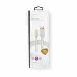 Nedis USB-kabel | USB 2.0 | USB-A Han | USB-C™ Hann | 15 W | 480 Mbps | Gull belagt | 2.00 m | Rund | Flettet / Nylon | Aluminium | Deksel Vindusboks