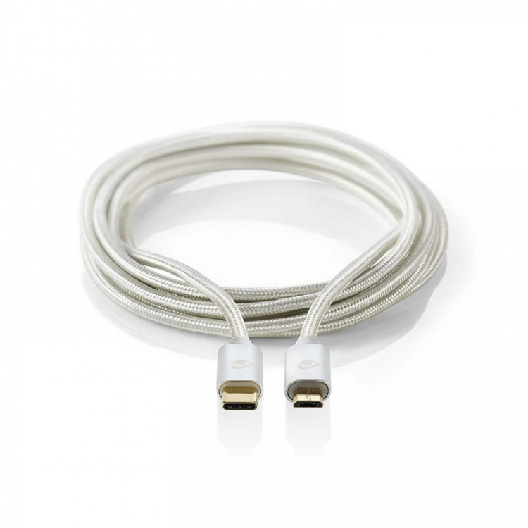 Nedis USB-kabel | USB 2.0 | USB-C™ Hann | USB Micro-B Han | 10 W | 480 Mbps | Gull belagt | 2.00 m | Rund | Flettet / Nylon | Aluminium | Deksel Vindusboks Nedis USB-kabel | USB 2.0 | USB-C™ Hann | USB Micro-B Han | 10 W | 480 Mbps | Gull belagt | 2.00 m | Rund | Flettet / Nylon | Aluminium | Deksel Vindusboks