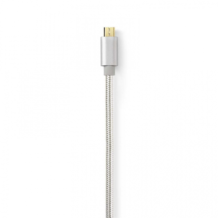 Nedis USB-kabel | USB 2.0 | USB-C™ Hann | USB Micro-B Han | 10 W | 480 Mbps | Gull belagt | 3.00 m | Rund | Flettet / Nylon | Aluminium | Deksel Vindusboks