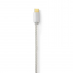 Nedis USB-kabel | USB 2.0 | USB-C™ Hann | USB Micro-B Han | 10 W | 480 Mbps | Gull belagt | 3.00 m | Rund | Flettet / Nylon | Aluminium | Deksel Vindusboks