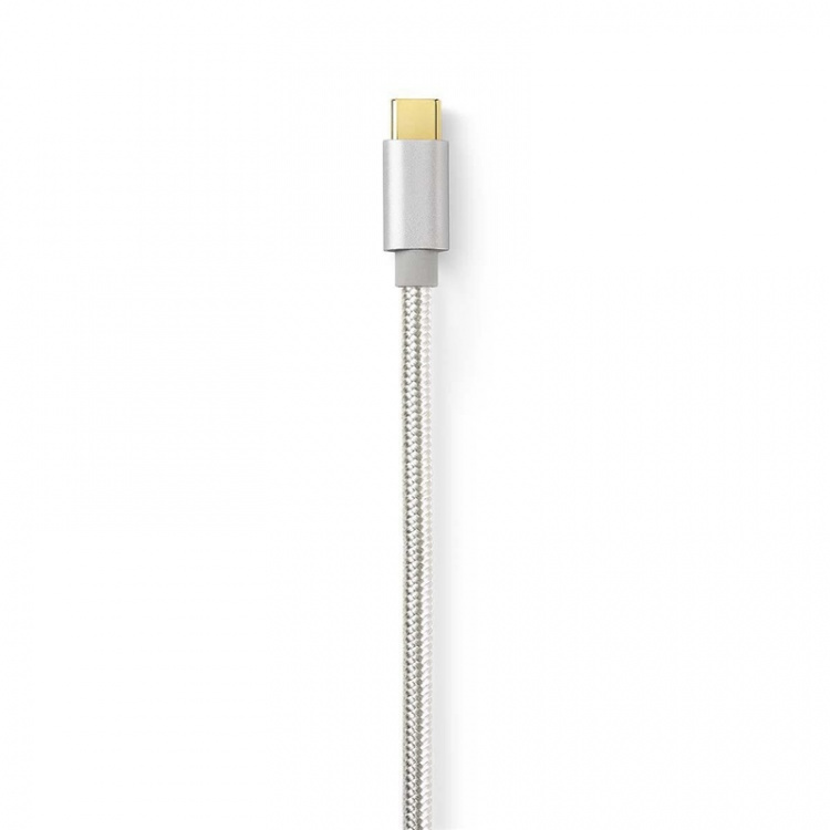 Nedis USB-kabel | USB 2.0 | USB-C™ Hann | USB Micro-B Han | 10 W | 480 Mbps | Gull belagt | 3.00 m | Rund | Flettet / Nylon | Aluminium | Deksel Vindusboks