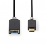 Nedis USB-C™ Adapter | USB 3.2 Gen 1 | USB-C™ Hann | USB-A Hun | 5 Gbps | 0.15 m | Rund | Nikkel belagt | PVC | Antrasitt | Boks Nedis USB-C™ Adapter | USB 3.2 Gen 1 | USB-C™ Hann | USB-A Hun | 5 Gbps | 0.15 m | Rund | Nikkel belagt | PVC | Antrasitt | Boks