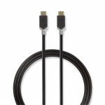 Nedis USB-kabel | USB 3.2 Gen 1 | USB-C™ Hann | USB-C™ Hann | 60 W | 4K@60Hz | 5 Gbps | Nikkel belagt | 1.00 m | Rund | PVC | Antrasitt | Vindus boks