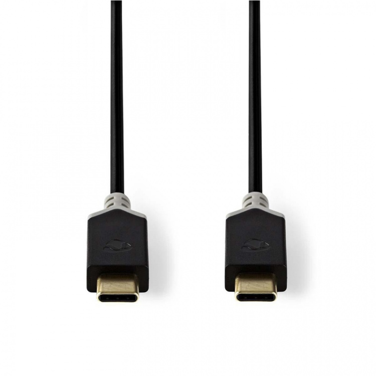 Nedis USB-kabel | USB 3.2 Gen 1 | USB-C™ Hann | USB-C™ Hann | 60 W | 4K@60Hz | 5 Gbps | Nikkel belagt | 1.00 m | Rund | PVC | Antrasitt | Vindus boks