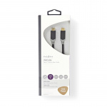 Nedis USB-kabel | USB 3.2 Gen 1 | USB-C™ Hann | USB-C™ Hann | 60 W | 4K@60Hz | 5 Gbps | Nikkel belagt | 1.00 m | Rund | PVC | Antrasitt | Vindus boks