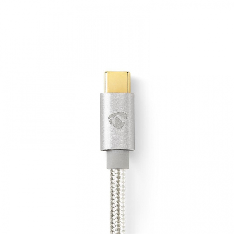 Nedis USB-kabel | USB 3.2 Gen 2 | USB-C™ Hann | USB-C™ Hann | 100 W | 4K@60Hz | 10 Gbps | Gull belagt | 1.00 m | Rund | Flettet / Nylon | Aluminium | Deksel Vindusboks
