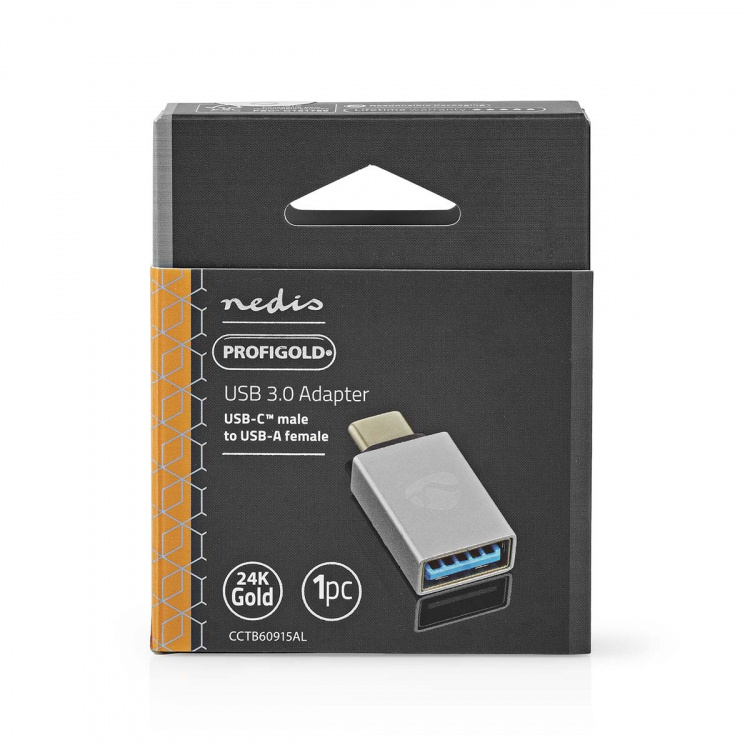 Nedis USB-C™ Adapter | USB 3.2 Gen 1 | USB-C™ Hann | USB-A Hun | 5 Gbps | Rund | Nikkel belagt | Sølv | Deksel Vindusboks Nedis USB-C™ Adapter | USB 3.2 Gen 1 | USB-C™ Hann | USB-A Hun | 5 Gbps | Rund | Nikkel belagt | Sølv | Deksel Vindusboks