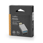 Nedis USB-C™ Adapter | USB 3.2 Gen 1 | USB-C™ Hann | USB-A Hun | 5 Gbps | Rund | Nikkel belagt | Sølv | Deksel Vindusboks Nedis USB-C™ Adapter | USB 3.2 Gen 1 | USB-C™ Hann | USB-A Hun | 5 Gbps | Rund | Nikkel belagt | Sølv | Deksel Vindusboks