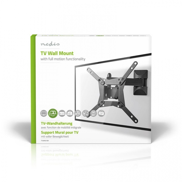 Nedis Full Motion TV Veggfeste | 10 - 32  Nedis Full Motion TV Veggfeste | 10 - 32