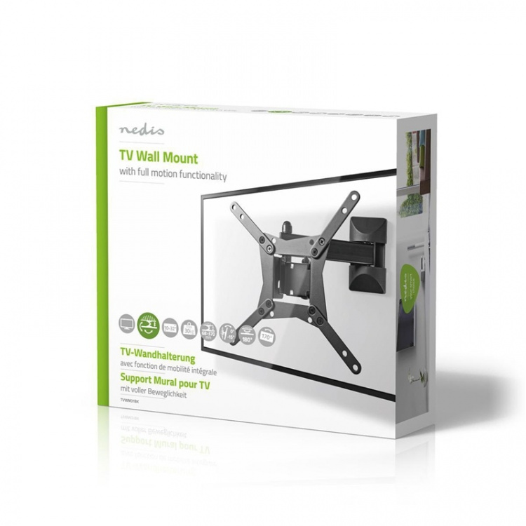 Nedis Full Motion TV Veggfeste | 10 - 32  Nedis Full Motion TV Veggfeste | 10 - 32