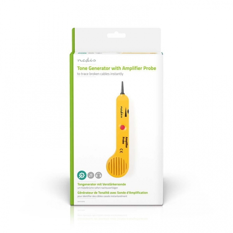 Nedis PC and Multimedia cable tester | Tonegenerator | LED-indikator | Hodetelefontilkobling | Batteri drevet Nedis PC and Multimedia cable tester | Tonegenerator | LED-indikator | Hodetelefontilkobling | Batteri drevet