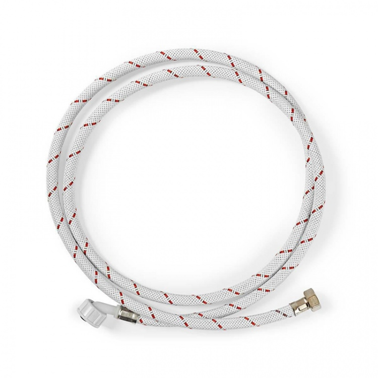 Nedis Nylon Inlet Hose | 1/2\'\' | 3/4\'\' | 10 Bar | 90 °C | 2.00 m | Bruksområde: Rett / Vaskemaskin | Nylon | Hvit / Rød Nedis Nylon Inlet Hose | 1/2\'\' | 3/4\'\' | 10 Bar | 90 °C | 2.00 m | Bruksområde: Rett / Vaskemaskin | Nylon | Hvit / Rød