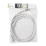 Nedis Nylon Inlet Hose | 1/2\'\' | 3/4\'\' | 10 Bar | 90 °C | 3.00 m | Bruksområde: Rett / Vaskemaskin | Nylon | Hvit / Rød