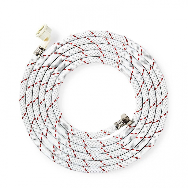 Nedis Nylon Inlet Hose | 1/2\'\' | 3/4\'\' | 10 Bar | 90 °C | 4.00 m | Bruksområde: Rett / Vaskemaskin | Nylon | Hvit / Rød