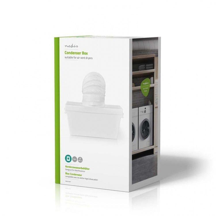 Nedis Innendørs Kondensator Box | Egnet for: Tumble Dryers | 5 l | 1.5 m | 105 mm | Hvit