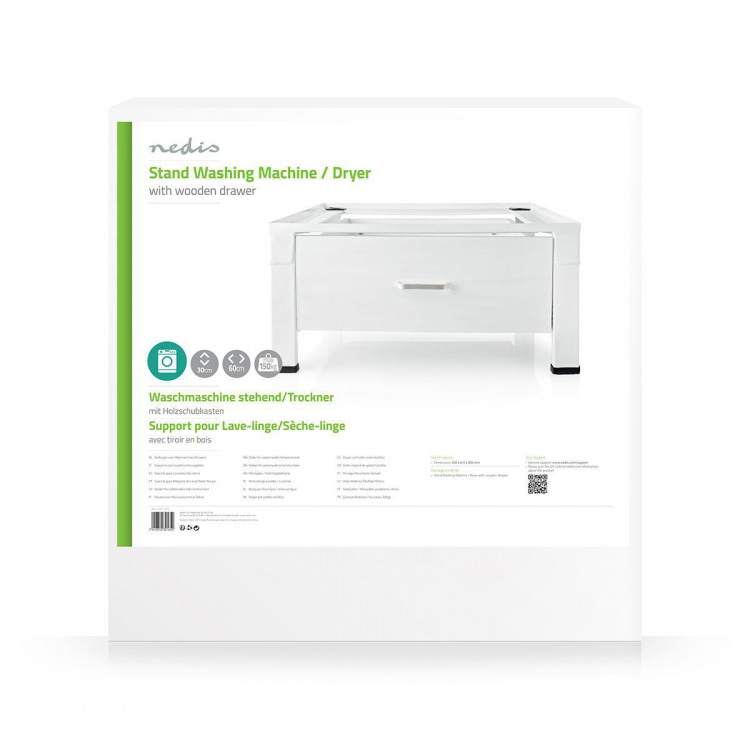 Nedis Stå for vaskemaskin og tørketrommel | Skuff | 150 kg | Hvit